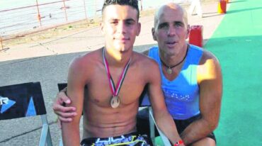 Tomás y Víctor en una de las competencias que compartieron.