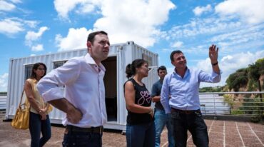 El intendente Raimundo observó los trabajos preliminares. Gentileza: prensa Municipalidad de San Lorenzo.