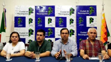 Vallejos se refirió a los carnavales en conferencia de prensa. Gentileza: prensa Municipalidad de Reconquista.