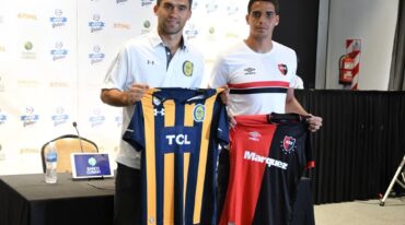 Los dos jugadores intentaron llevaron un mensaje de calma frente al derby. Gentileza: prensa Superliga.