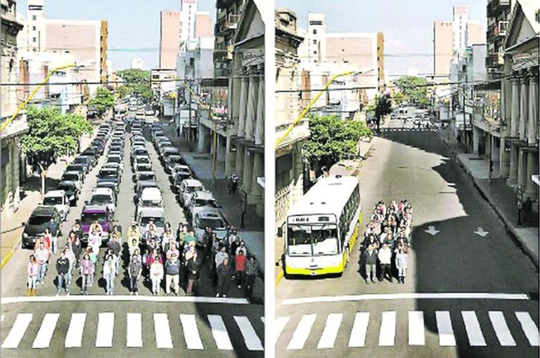 Menos autos en la calle. Un colectivo puede trasladar 60 pasajeros