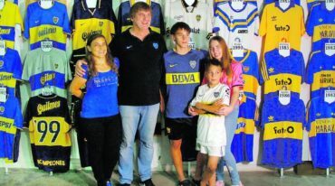Horacio Werner y familia. Todos son hinchas de Boca. Marcelo Miño