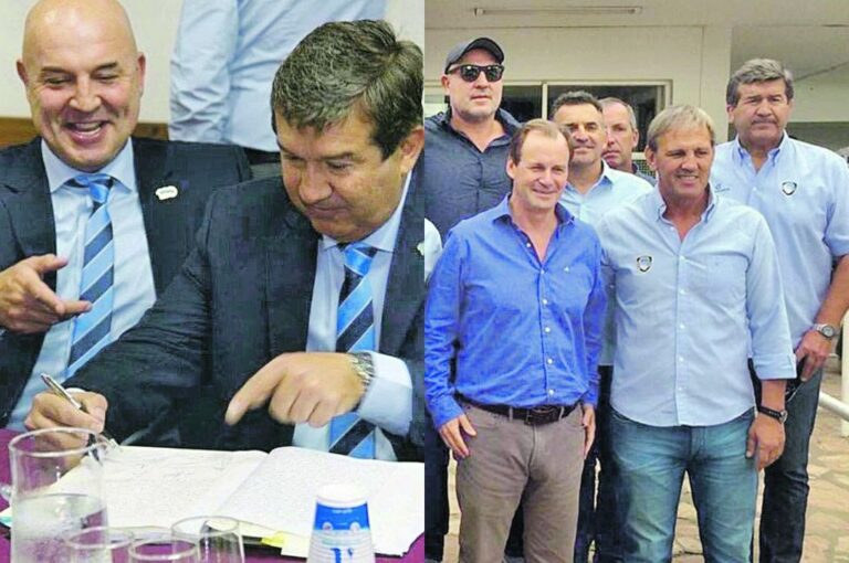 En las fotos Claudio Tórtul 'junto a un amigo y dirigente Daniel Carbonell'. En la siguiente imagen con el ex presidente de la entidad Gabriel Bourdín y el gobernador de la provincia Gustavo Bordet.