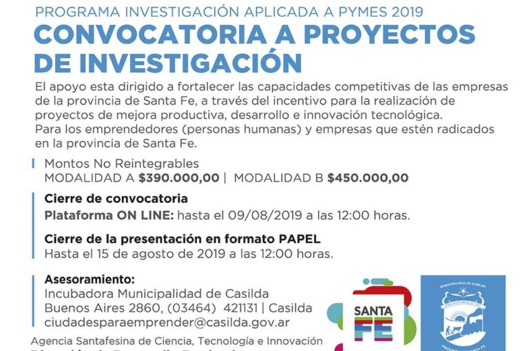 Los beneficiarios deberán satisfacer la condición de pyme. Gentileza: prensa Municipalidad de Casilda.