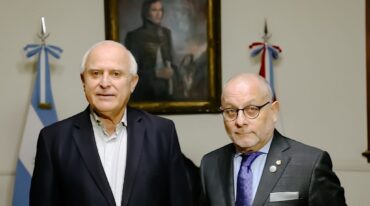 El gobernador Lifschitz recibió al canciller Faurie. Gentileza: prensa Gobierno de Santa Fe.