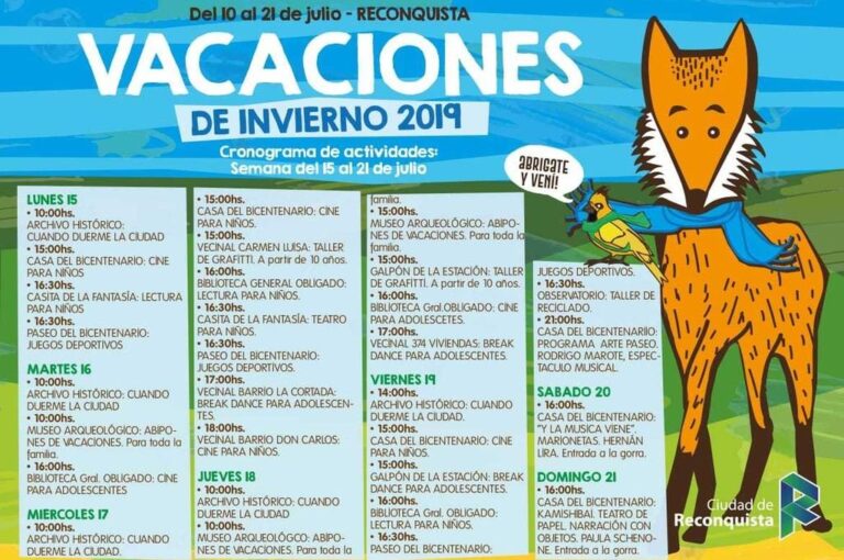 Las actividades se extenderán hasta el domingo 21. Gentileza: prensa Municipalidad de Reconquista.