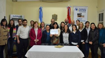La ministra Andrea Uboldi visitó el efector de la Obra Social del Personal de la Construcción. Gentileza: prensa Gobierno de Santa Fe.