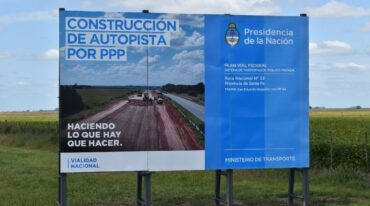 La cartelería que anuncia el comienzo de los trabajos