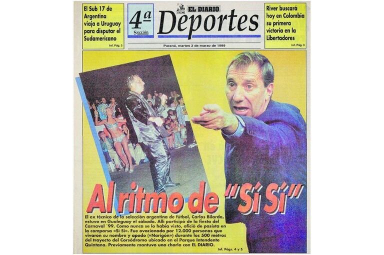 La tapa de EL DIARIO Deportes el martes 2 de marzo de 1999. El ex DT de la Selección Nacional