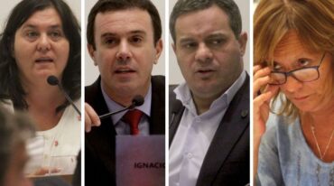 De izquierda a derecha. Alejandra Obeid e Ignacio Martínez Kerz (PJ); Leandro González (FPCyS) y Rossana Ingaramo (UCR-Cambiemos)