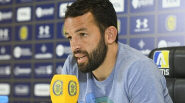 El centralista Lucas Gamba habló en conferencia de prensa. Gentileza: prensa Rosario Central.