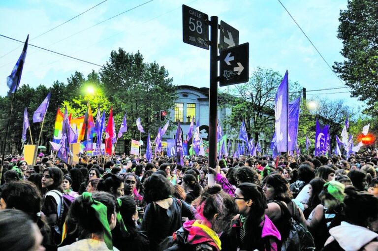 Más de 300 mil mujeres marcharon por las calles de La Plata denunciando las violencias machistas.  Gentileza Guadalupe Murgida