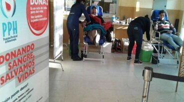 Actualmente se realiza una vez al año una campaña de donación de sangre en los pasillos del Hospital Santa Rosa.