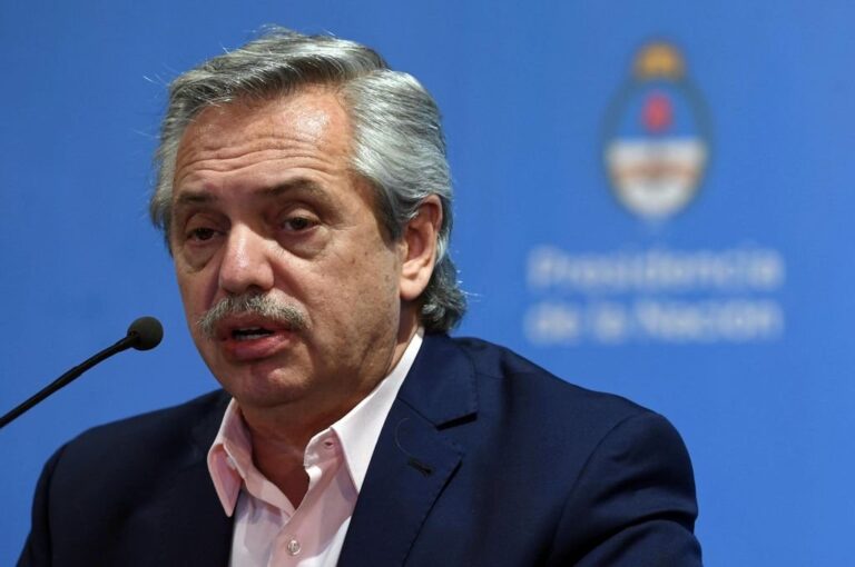 El presidente habló el domingo sobre las medidas para frente al coronavirus. Télam.