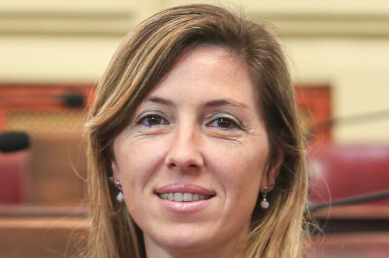 Armas Belavi ya ingresó varios pedidos de informes sobre el funcionamiento del sistema de salud del cual es muy crítica. Gentileza: prensa Cámara de Diputados de Santa Fe.