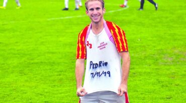 Pablo celebrando uno de sus tantos en el Fontanella Calcio