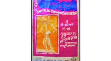 Flyer promocional de los carnavales del 75 y la elección de la reina.
