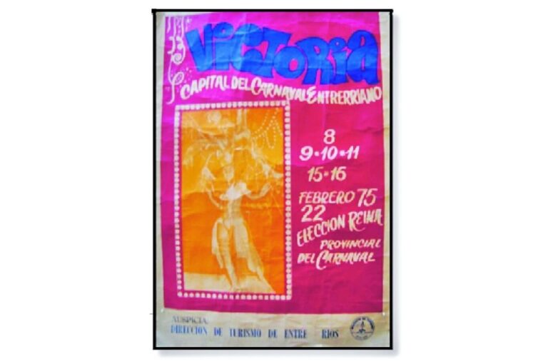 Flyer promocional de los carnavales del 75 y la elección de la reina.