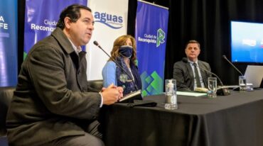 El intendente y la ministra Frana estuvieron en el auditorio de Casa del Bicentenario. Gentileza: prensa Municipalidad de Reconquista.