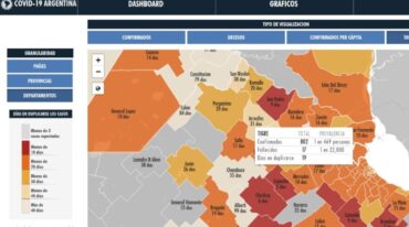 Es el primer mapa digital del país que mide en tiempo real los contagios de Covid-19. Gentileza.