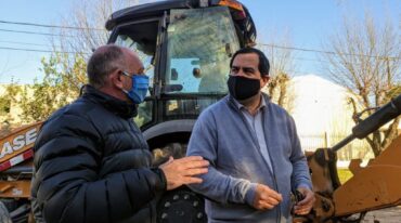 El intendente recorrió las obras hídricas. Gentileza: prensa Municipalidad de Reconquista.
