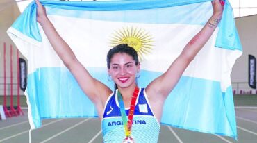 Páez en el marco de los Juegos Sudamericanos Indoor de Cochabamba