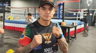 El boxeador concordiense en un gimnasio de Tampa.