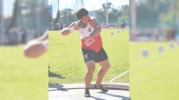 Nazareno Sasia batió su propio record nacional Sub 20 de lanzamiento de bala y sumó el de lanzamiento de disco