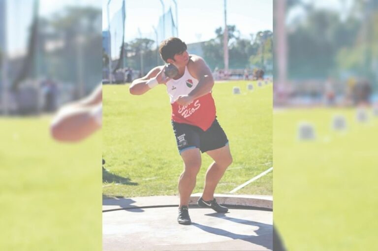 Nazareno Sasia batió su propio record nacional Sub 20 de lanzamiento de bala y sumó el de lanzamiento de disco