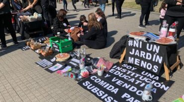 Una de las tantas protestas que realizaron representantes de jardines maternales de Santa Fe