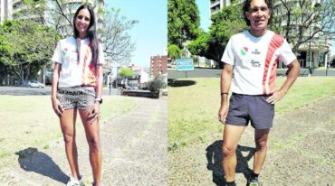 Los profesores de educación física Gisela Hernández y Rafael Rosales a cargo del proyecto.  Gentileza Gisela Hernández