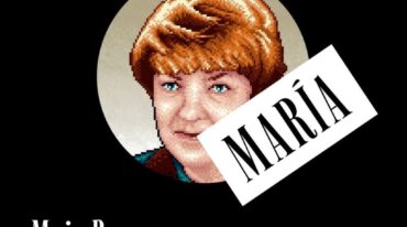 El arte de tapa en donde se ve el rostro de Maria Elena en una resolución de 8 bits