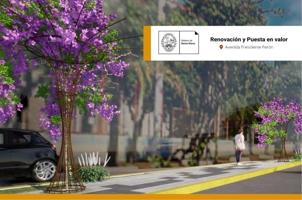 Imagen virtual de cómo quedará la avenida con la puesta en valor. Gentileza Prensa Municipalidad de Santa Elena