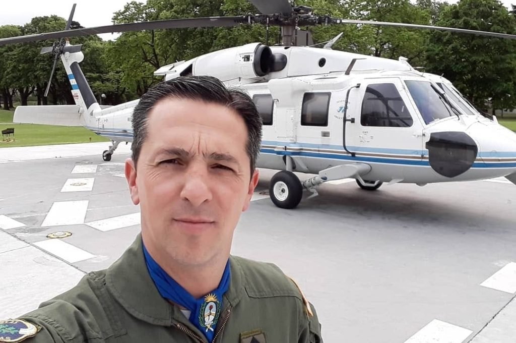 Galimberti es aviador militar y piloto de helicópteros. Gentileza.
