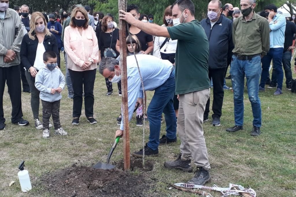 Pablo Javkin fue el primero en ayudar a la plantación de las especies. Mirador Provincial.