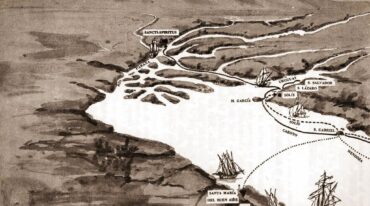 "El dicho río Paraná y otros que a él vienen a dar iban a confinar con una sierra donde muchos indios acostumbraban ir y venir". Archivo