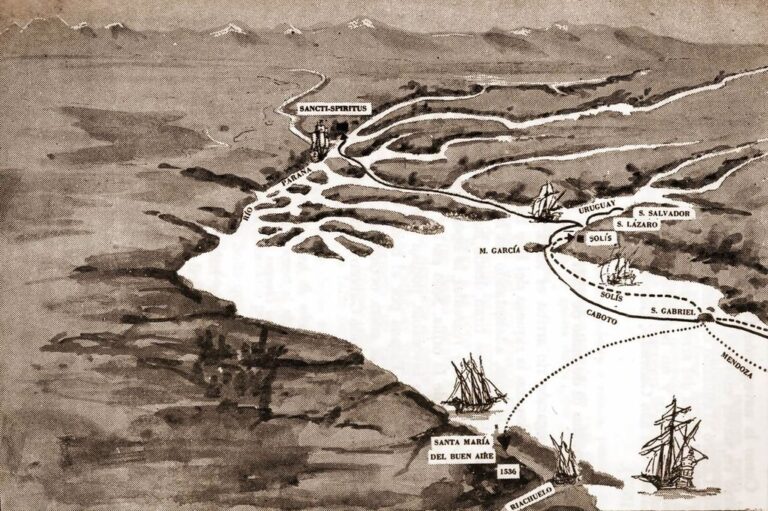 "El dicho río Paraná y otros que a él vienen a dar iban a confinar con una sierra donde muchos indios acostumbraban ir y venir". Archivo