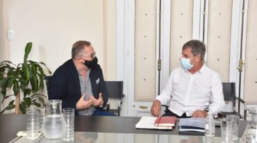 El ministro Lagna se reúne con el intendente Jatón. Guillermo Di Salvatore