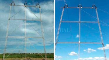 Antes y después. Nuevamente vandalizaron instalaciones de alta tensión de la EPE en el Río Salado. El Litoral