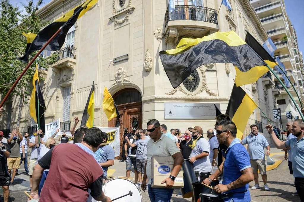 Una protesta de taxistas contra Uber