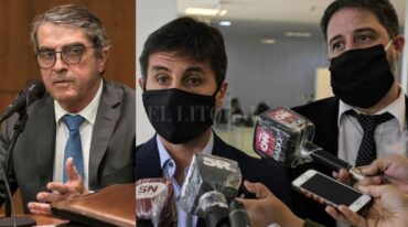 Senador Armando Traferri y fiscales Matías Edery y Luis Schiappa Pietra. Archivo El Litoral
