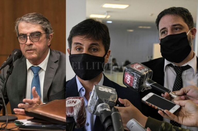 Senador Armando Traferri y fiscales Matías Edery y Luis Schiappa Pietra. Archivo El Litoral
