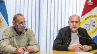 Marcos Corach y el gobernador Perotti. La conectividad es uno de los ejes de gestión del gobeirno provincial.     Archivo