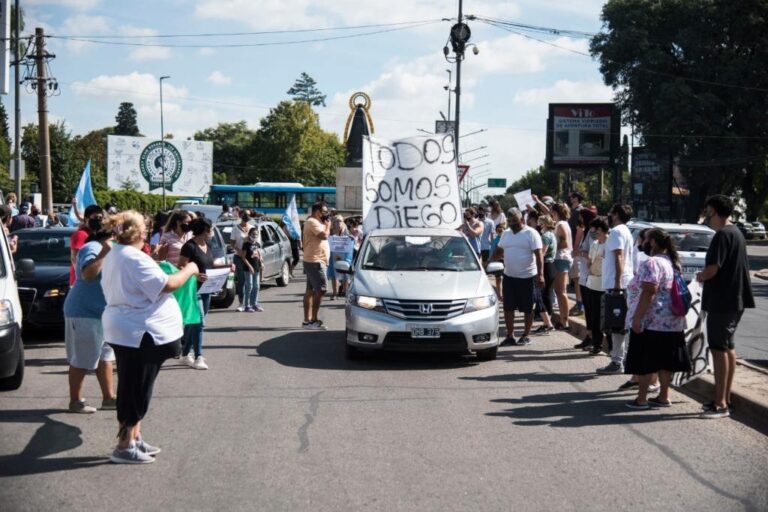 La manifestación se realizó en la avenida Eva Perón
