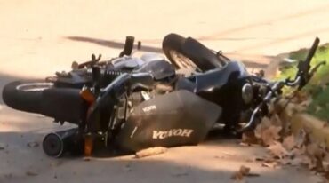 La moto en la que huía el delincuente. Gentileza