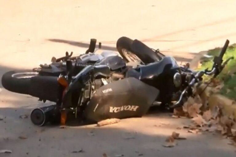 La moto en la que huía el delincuente. Gentileza