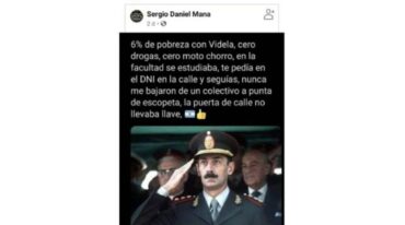 La publicación en Facebook luego fue borrada. La publicante aseguró que su cuenta fue hackeada. Captura digital.