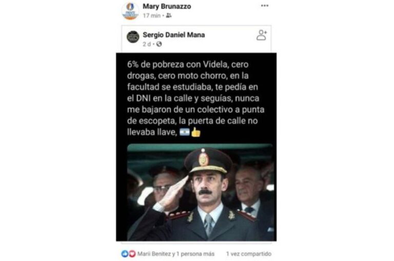 La publicación en Facebook luego fue borrada. La publicante aseguró que su cuenta fue hackeada. Captura digital.