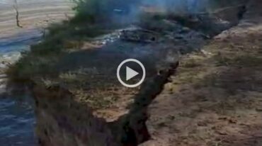 Según los pescadores que registraron el desprendimiento