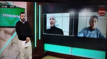 Oscar Lenzi y Julian Stopello durante el lanzamiento de Golazo